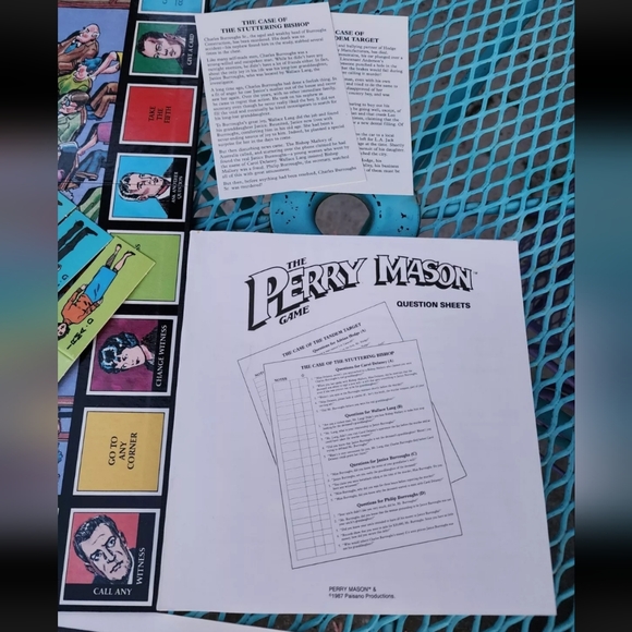 The Perry Mason Game Vintage 1987 Board Game TSR Missing 1 Pawn - Picture 5 of 7